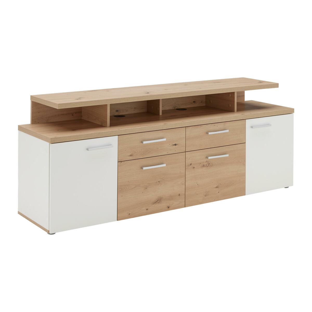 Bild 1 von Lowboard Compton in Weiß/Eiche Artisan, Weiß, Eiche Artisan