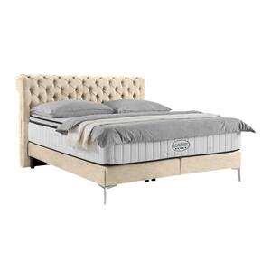 Boxspringbett Queen in Beige ca. 160x200cm, Beige