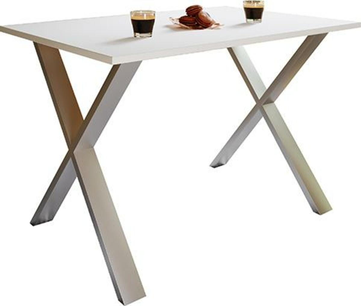 Bild 1 von Esstisch ''Xona'', in Silberfarben/Weiß, Silberfarben, Weiß