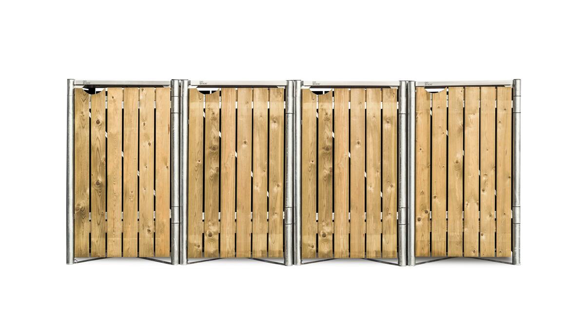 Bild 1 von MÜLLTONNENBOX HIDE MÜLLTONNENBOX 240L 4-FACH, Naturfarben