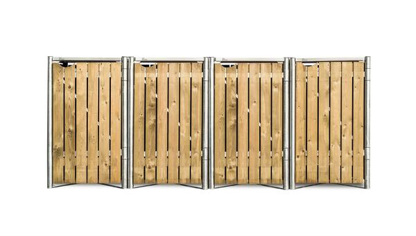 Bild 1 von MÜLLTONNENBOX HIDE MÜLLTONNENBOX 240L 4-FACH, Naturfarben