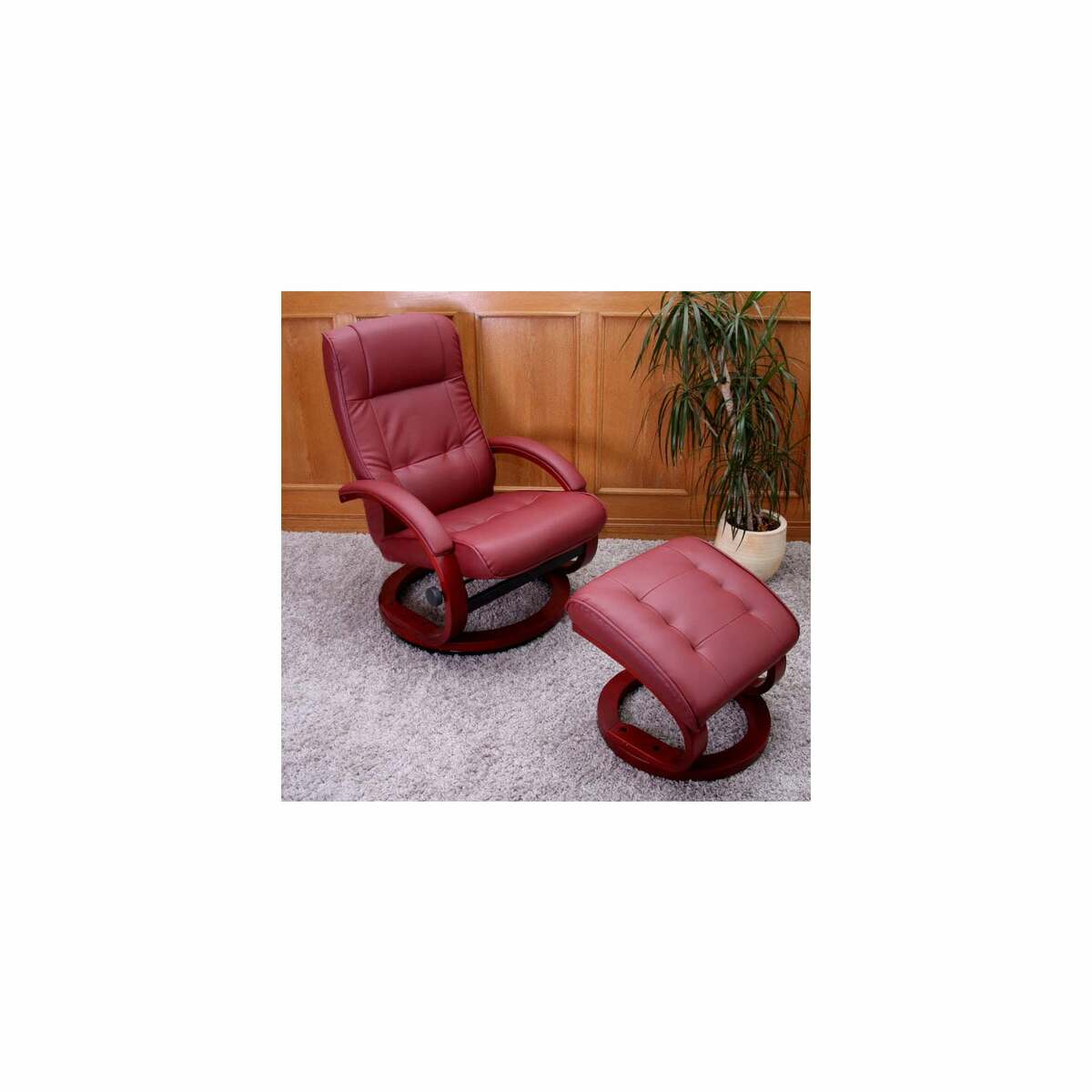 Bild 1 von Fernsehsessel Aprilia, Kunstleder, mit Hocker ~ bordeaux