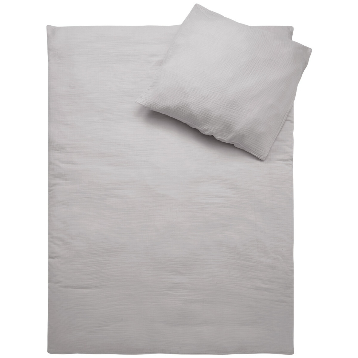 Bild 1 von Musselin Bettwäsche 155 x 220 cm unifarben HELLGRAU