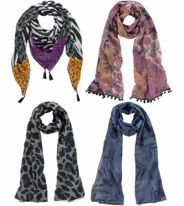 J.Jayz Damen Schal leichtes Sommer-Tuch in verschiedenen Mustern und Farben