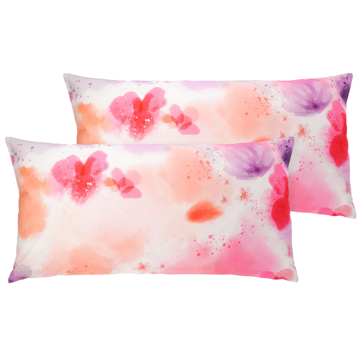 Bild 1 von 2 Kissenhüllen in Aquarell-Optik WEISS / PINK / LILA