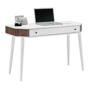 Schreibtisch Capri in Weiß/Eichefarben, Weiß, Eichefarben