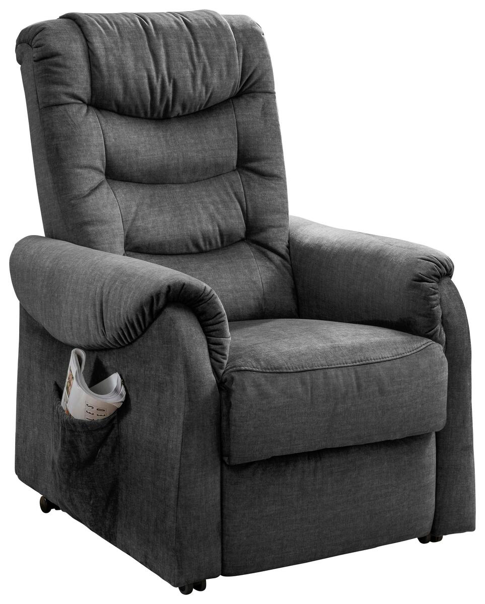 Bild 1 von Fernsehsessel Nino Dunkelgrau Velours, Dunkelgrau