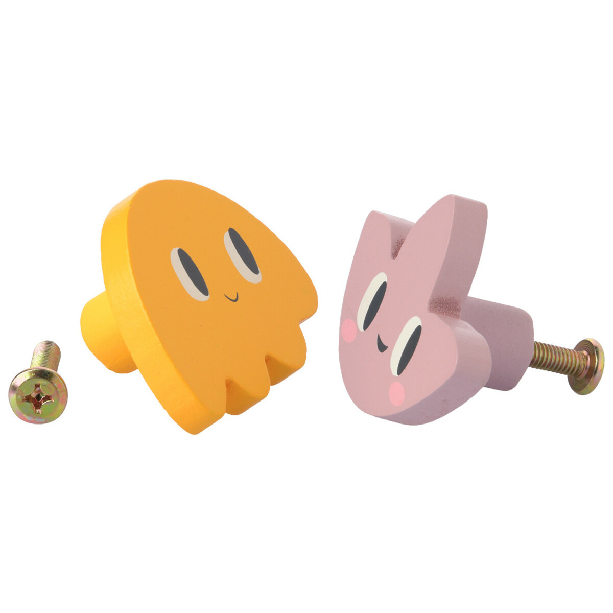 Bild 1 von 2 Möbelknöpfe in verschiedenen Formen GELB / ROSA