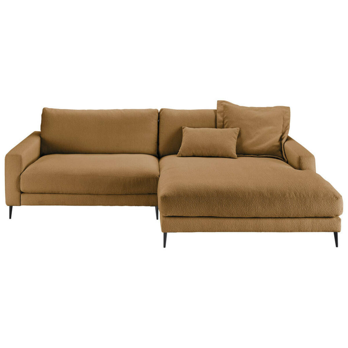 Bild 1 von Pure Home Lifestyle Ecksofa, Currygelb, Textil, 4-Sitzer, Ottomane rechts, L-Form, 272x190 cm, Goldenes M, Dgm, Typenauswahl, Fußauswahl, Stoffauswahl, planbar, seitenverkehrt erhältlich, Hocker R