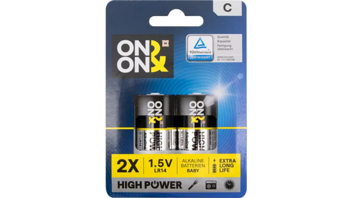 Bild 1 von ON&ON Batterien Baby C Alkaline LR14 1,5V, 2 St