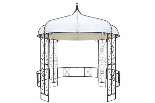 OUTFLEXX Pavillon, anthrazit/creme, Stahl/Textil, 300 x 300 x 300 cm