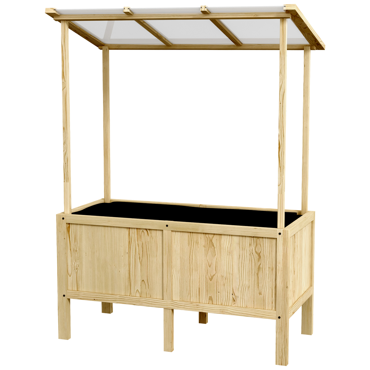 Outsunny Hochbeet 110x50x95cm - Frühbeet Mit Schrank & Rollen In Weiß