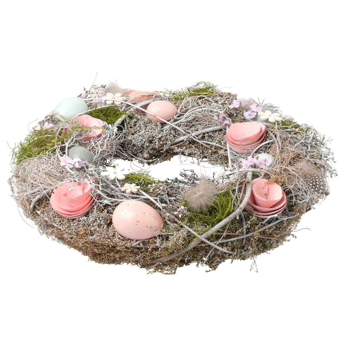 Bild 1 von Deko-Kranz mit Ostereiern BRAUN / HELLBLAU / ROSA