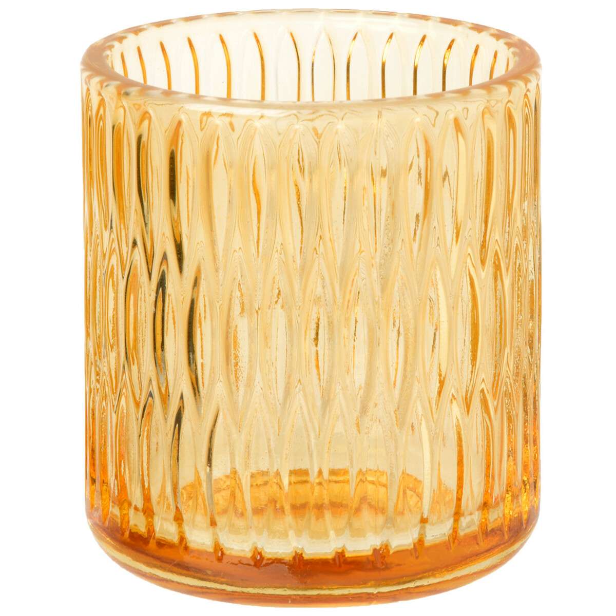 Bild 1 von Teelichthalter geriffelt GELB