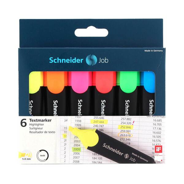 Bild 1 von Schneider Textmarker Job 6er Etui 1+5 mm