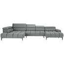 Bild 1 von Welnova Wohnlandschaft, Grau, Textil, Uni, 5-Sitzer, U-Form, 385x216 cm, Made in EU, Fsc, Reach, Oeko-Tex® Standard 100, Typenauswahl, Stoffauswahl, seitenverkehrt erhältlich, Hocker Rücken echt,