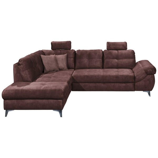 Carryhome Ecksofa, Aubergine, Textil, 3-Sitzer, Füllung ...