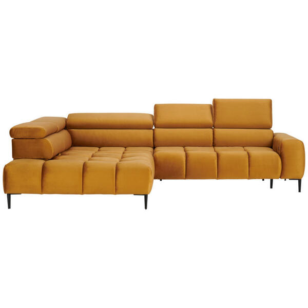 Bild 1 von Welnova Ecksofa, Currygelb, Textil, Uni, 5-Sitzer, Ottomane links, L-Form, 300x216 cm, Made in EU, Fsc, Reach, Oeko-Tex® Standard 100, Typenauswahl, Stoffauswahl, seitenverkehrt erhältlich, Hocker