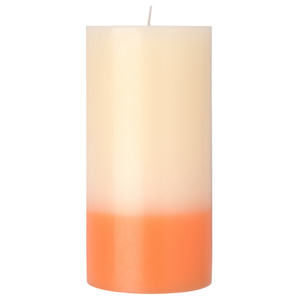 Bild 1 von Große Kerze in Zweifarbig CREME / ORANGE
