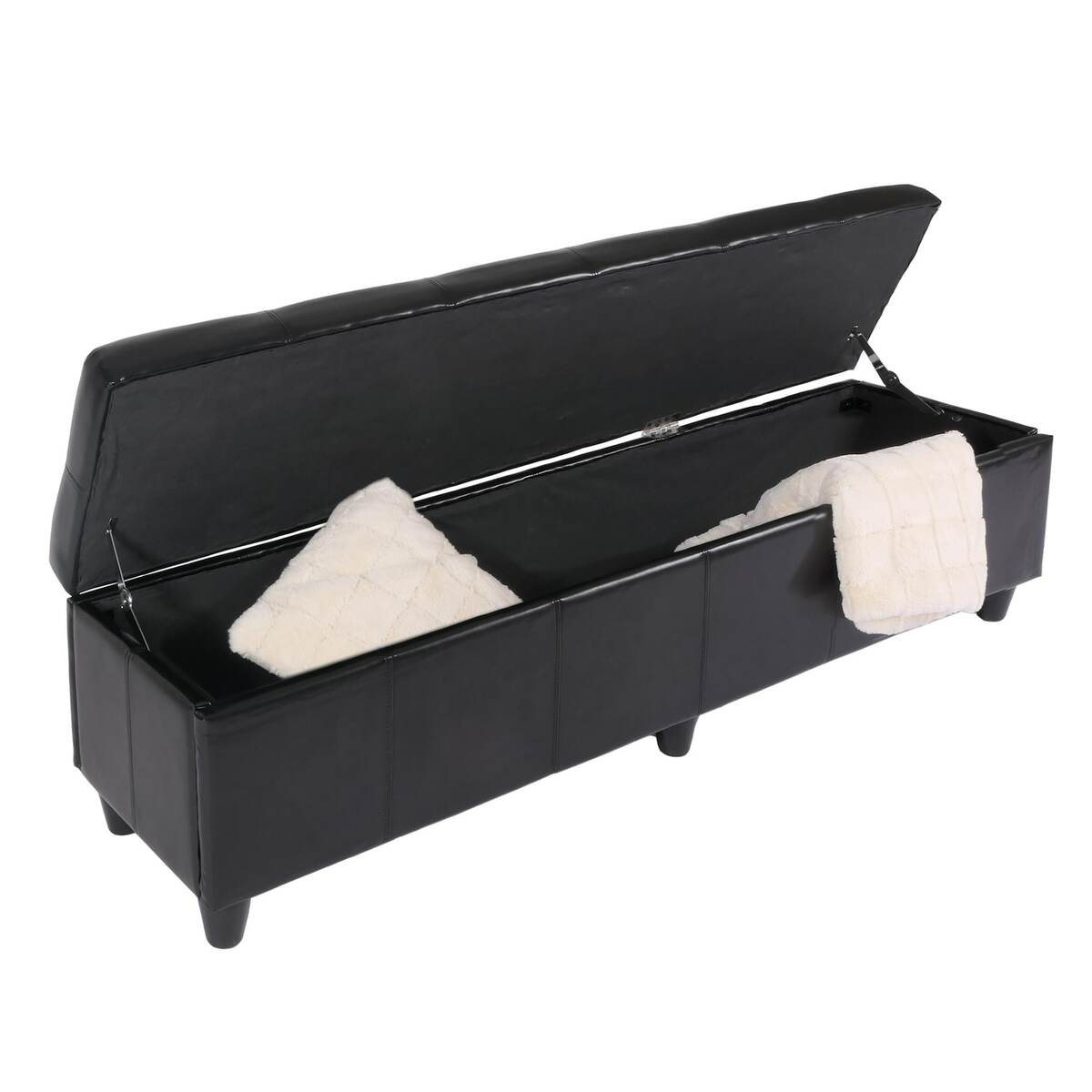 Bild 1 von Sitzbank mit Aufbewahrung Arezzo XXL, Kunstleder ~ schwarz