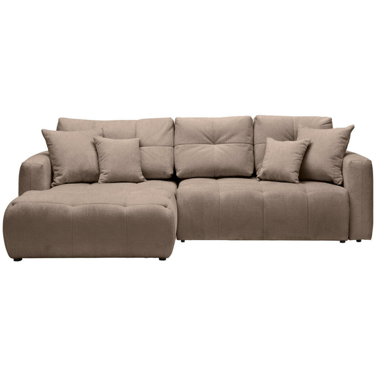 Bild 1 von Hom`in Ecksofa, Hellbraun, Textil, 3-Sitzer, Füllung: Schaumstoff, Ottomane links, L-Form, 276x172 cm, Stoffauswahl, Liegefunktion, seitenverkehrt erhältlich, Schlafen auf Sitzhöhe, Rücken echt,