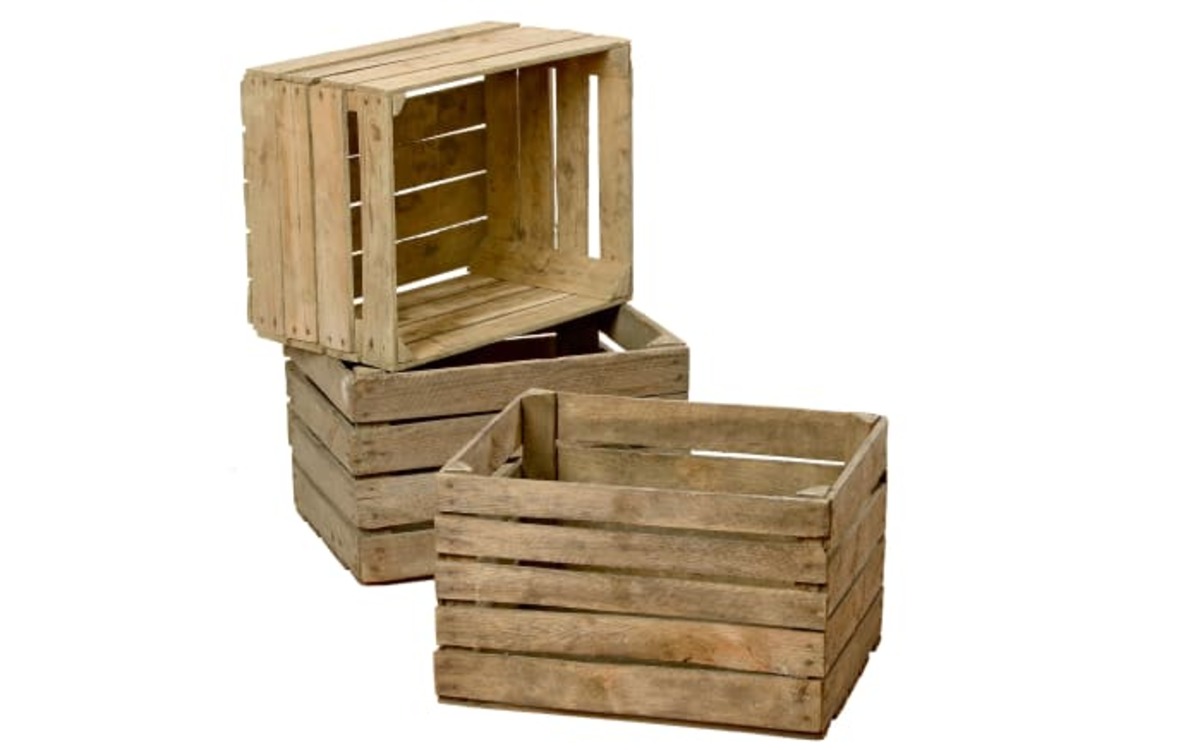 Bild 1 von Vintage Obstkiste Tanneholz natur, 50 x 30 x 40 cm