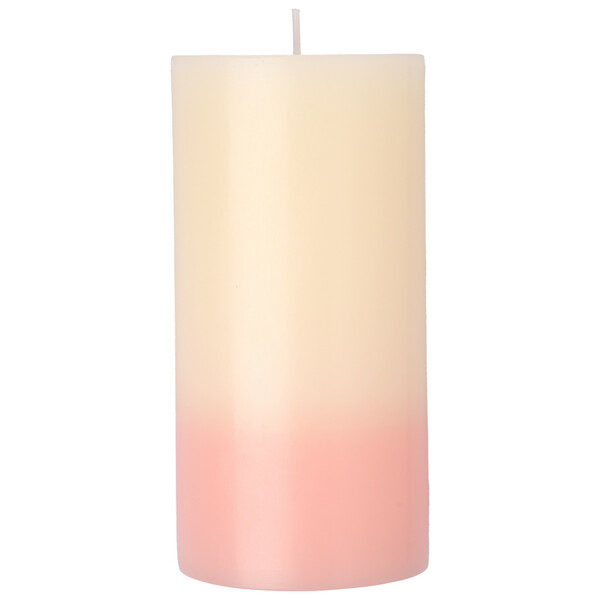 Bild 1 von Große Kerze in Zweifarbig ROSA / CREME