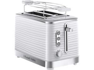 RUSSELL HOBBS 24370-56 Inspire Toaster Weiß/Chrom (1050 Watt, Schlitze: 2), Weiß/Chrom