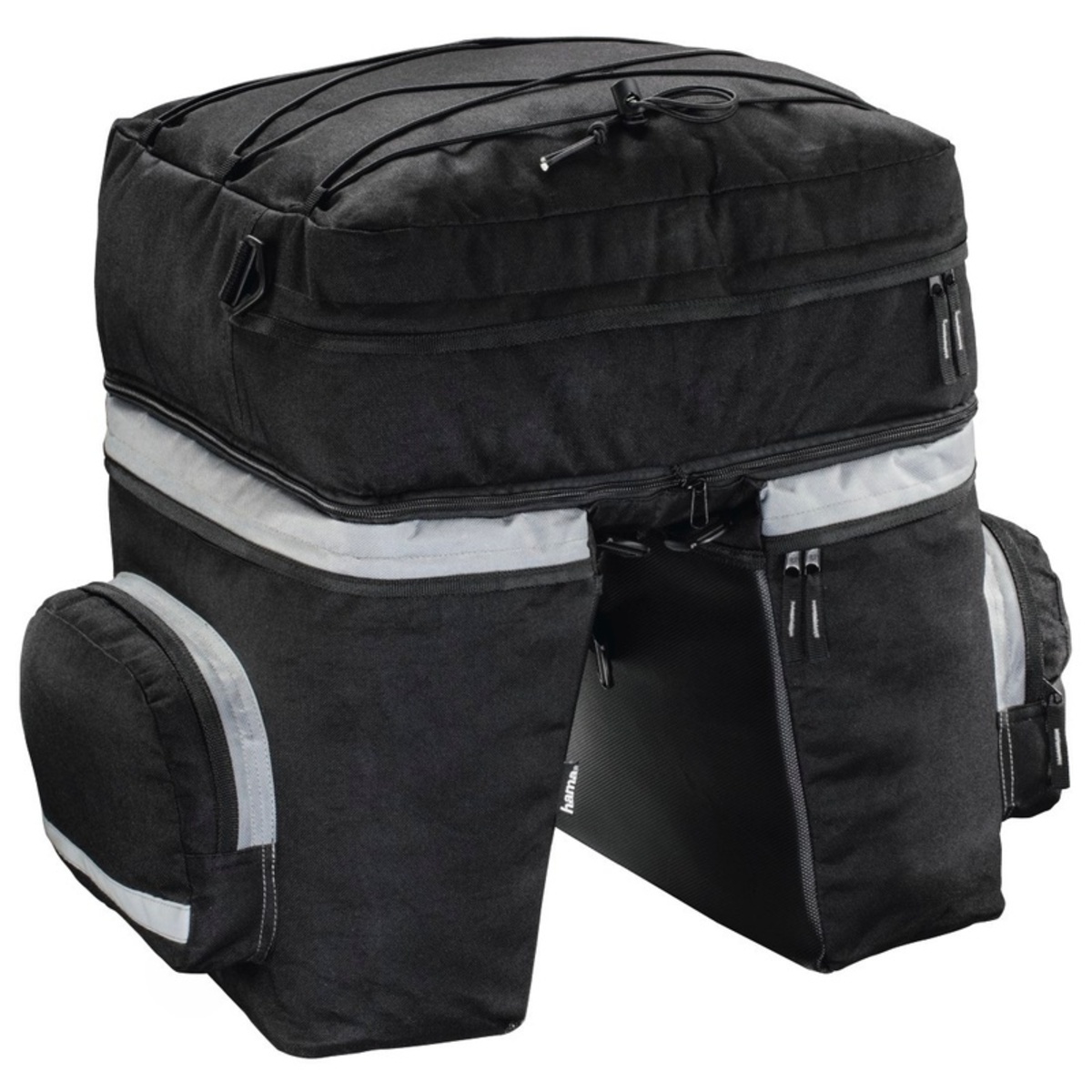 Bild 1 von Hama Fahrrad-Gepäcktasche für Gepäckträger, 3-teilig, Schwarz