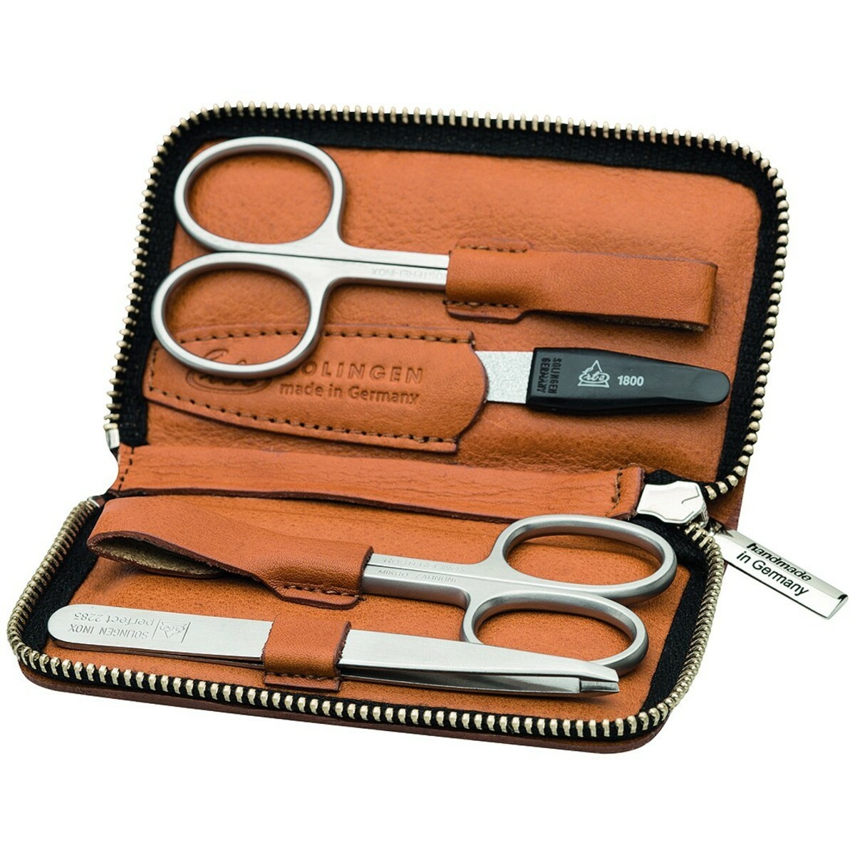 Bild 1 von ERBE  ERBE Maniküre Set Reißverschluss-Etui Serie Cognac, 4-tlg. Etui 4.0 pieces