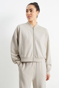 C&A Basic-Sweat-Blouson, Grau, Größe: XS