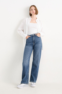 C&A CLOCKHOUSE-Loose Fit Jeans-High Waist, Blau, Größe: 34