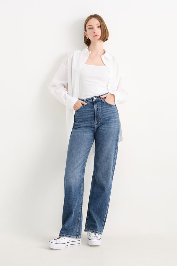 Bild 1 von C&A CLOCKHOUSE-Loose Fit Jeans-High Waist, Blau, Größe: 34