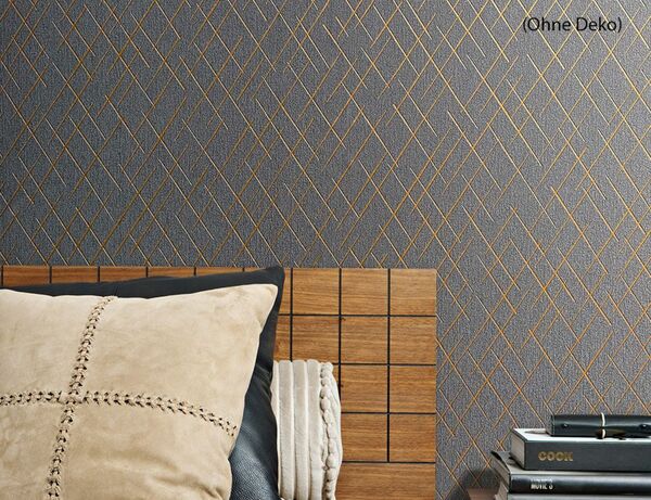 Bild 3 von Vliestapete Anthrazit Kupfer