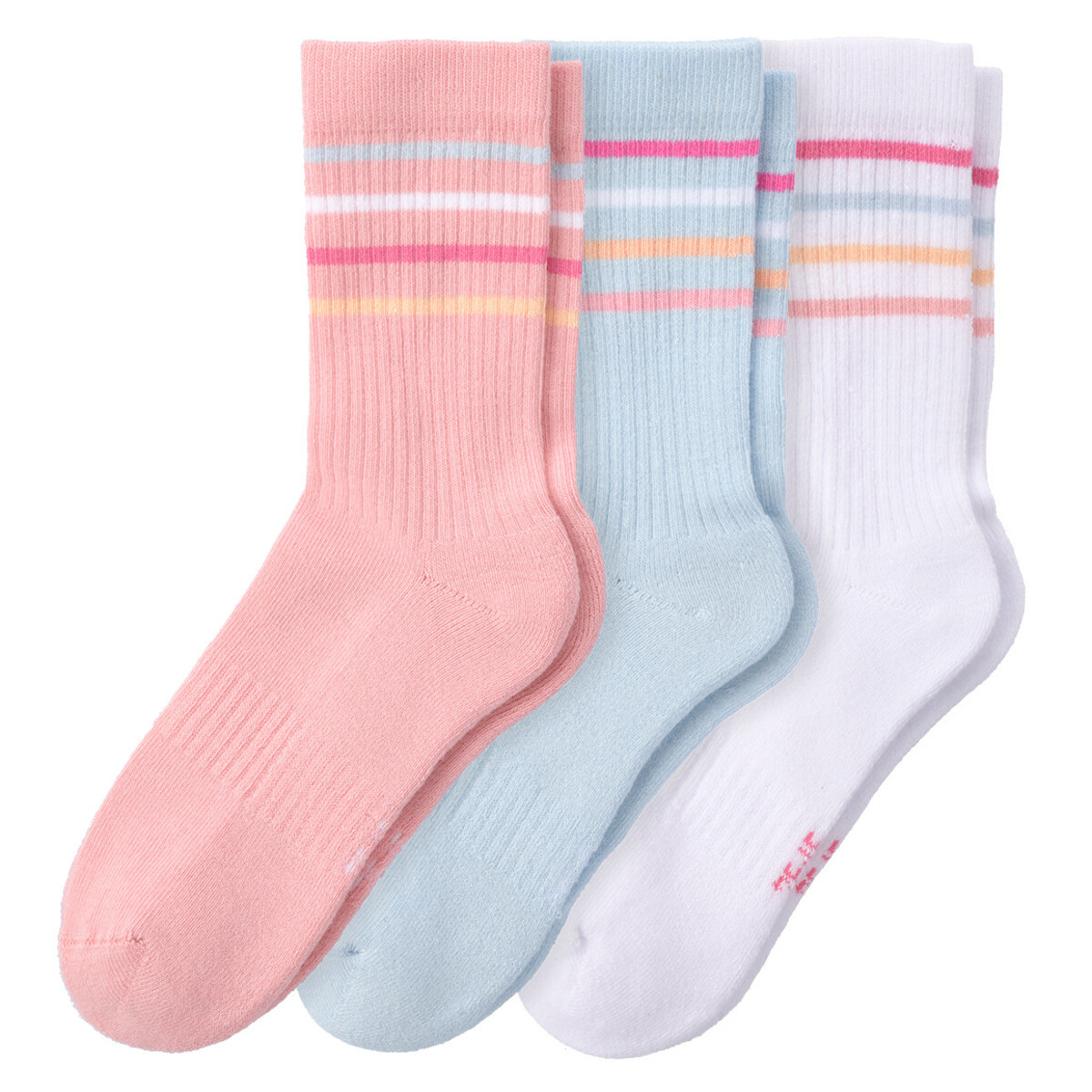 Bild 1 von 3 Paar Mädchen Sportsocken im Set WEISS / ROSA / HELLBLAU