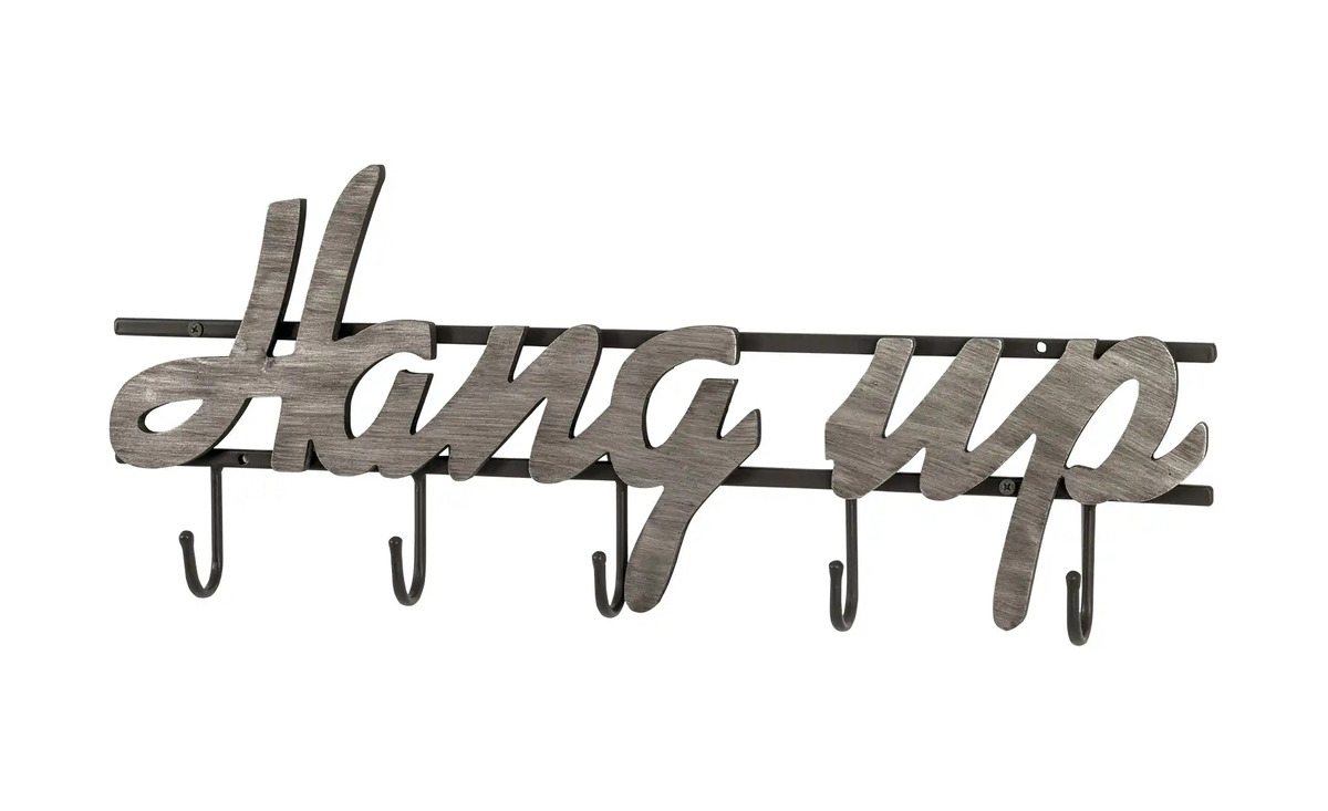 Bild 1 von Wandgarderobe  Paute ¦ schwarz ¦ Holzwerkstoff, Metall ¦ Maße (cm): B: 60 H: 23 T: 4 Flur- & Dielenmöbel > Wandgarderoben & Kleiderhaken - Sconto