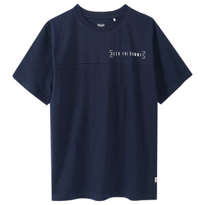 Jungen T-Shirt mit dezentem Schriftzug DUNKELBLAU