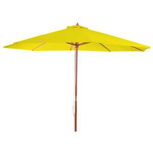Sonnenschirm Lissabon, Gartenschirm Marktschirm, Ø 3,5m Polyester/Holz 7kg ~ gelb