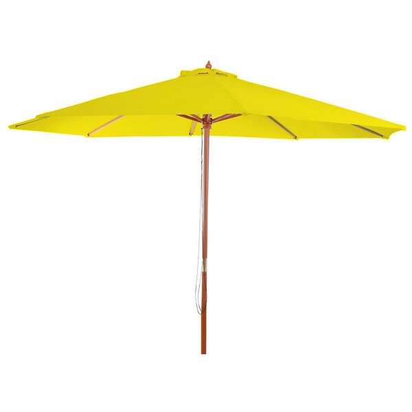 Bild 1 von Sonnenschirm Lissabon, Gartenschirm Marktschirm, Ø 3,5m Polyester/Holz 7kg ~ gelb