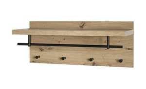 Wandgarderobe  Parma ¦ holzfarben ¦ Holzwerkstoff, Metall ¦ Maße (cm): B: 75 H: 30 T: 26 Flur- & Dielenmöbel > Garderobenpaneel - Sconto