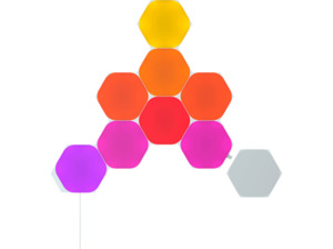 NANOLEAF Shapes Hexagons Starter Kit 9 PK Vernetzte Innenbeleuchtung multicolor/warmweiß/tageslichtweiß, Weiß