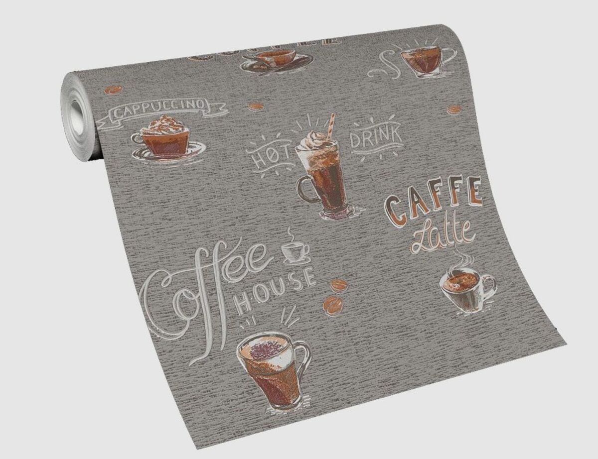 Bild 2 von Vliestapete Kaffee Grau