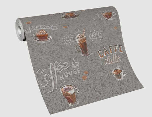 Bild 2 von Vliestapete Kaffee Grau