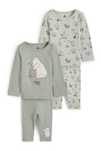 C&A Multipack 2er-Winnie Puuh-Baby-Pyjama-4 teilig, Grün, Größe: 62