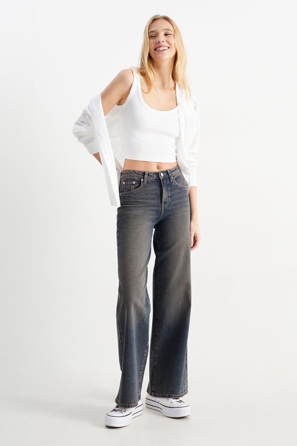 Bild 1 von C&A CLOCKHOUSE-Wide Leg Jeans-Mid Waist, Braun, Größe: 34