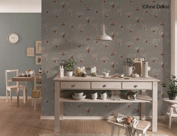 Bild 3 von Vliestapete Kaffee Grau