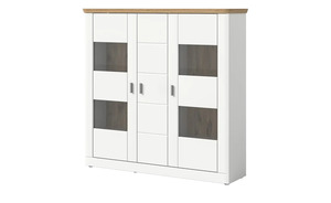 Highboard  Modern Times ¦ weiß ¦ Maße (cm): B: 144 H: 140 T: 37 Kommoden & Sideboards > Highboards - Sconto