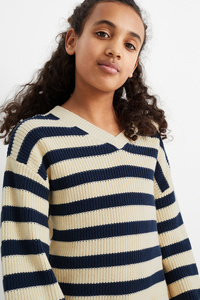 C&A Pullover-gestreift, Blau, Größe: 104
