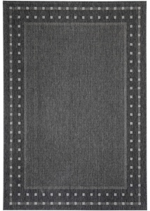 In- und Outdoor Teppich mit umlaufender Bordüre, 1 (80/150 cm), Grau