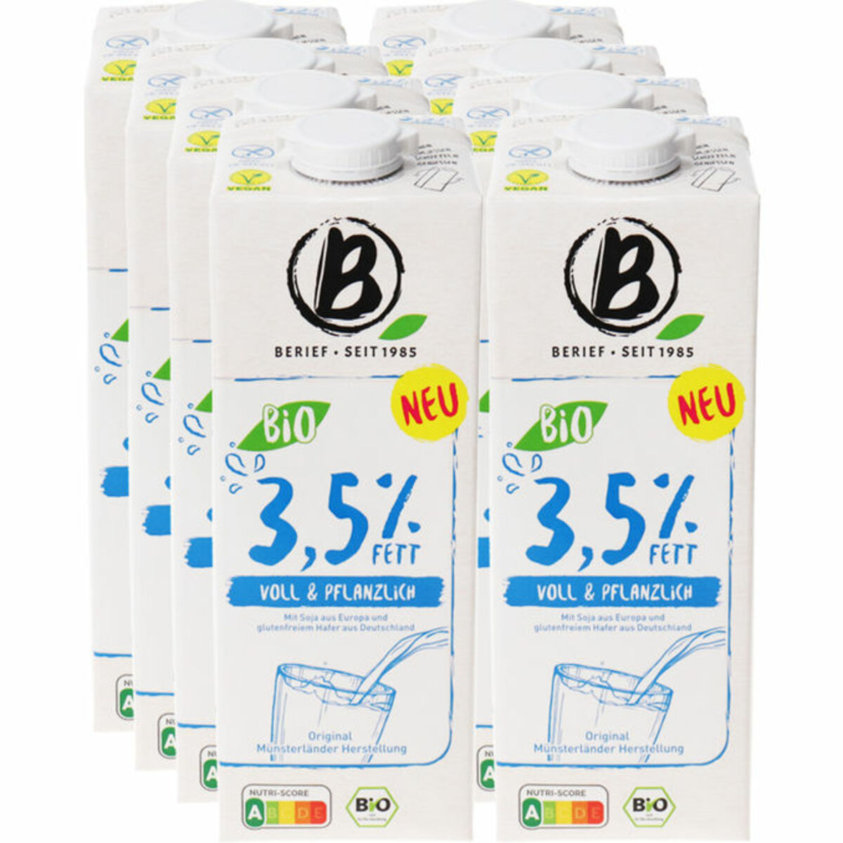 Bild 1 von Berief BIO 3,5% Voll & pflanzlich Drink, 8er Pack